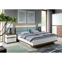 JV Möbel Luxuriöses Designer-Bett 3-tlg. Weiß