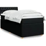 vidaXL Boxspringbett mit Matratze Schwarz 140x200 cm Stoff