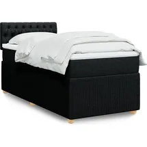vidaXL Boxspringbett mit Matratze Schwarz 140x200 cm Stoff