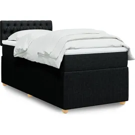 vidaXL Boxspringbett mit Matratze Schwarz 140x200 cm Stoff