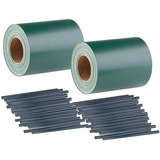 Royal Gardineer 2er-Set Sichtschutzfolie für Stabmattenzaun, 56 Klemmen, 35 m x 19 cm