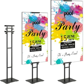 Vevor Posterständer, höhenverstellbar bis zu 75 Zoll, doppelseitiger, robuster Sockel-Schilderhalter, bodenstehender Schilderhalter, Bannerständer mit stoßdämpfender Basis zur Präsentation, für Tafel