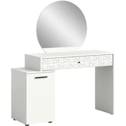 Inn.Furn Schminktisch weiß Hochglanz 117 cm mit Spiegel Relief