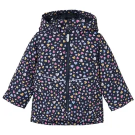 NAME IT Mädchen Nmfmaxi Jacket AOP Noos Kurzjacke, Dark Sapphire/AOP:Heart, 98 EU