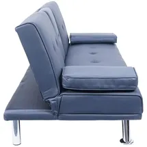 MCW Schlafcouch 3-Sitzer Kunstleder Dunkelblau