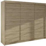 MIRJAN24 Kleiderschrank Derby II Schiebetürenschrank mit Kleiderstange und Fächer, Garderobenschrank beige