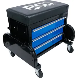 BGS Werkstatthocker Stahl blau mit 3 Schubladen