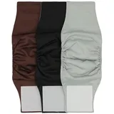 Hanyi Waschbare & Wiederverwendbare Hundewindeln (3 Stück) Atmungsaktiv Physiologische Hosen Bauchband für Männliche Hunde (M(Taillenumfang:34-44cm))