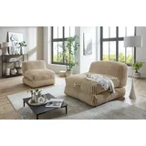 Home Affaire XXL-Sessel HOME AFFAIRE "Pia", beige (creme), B:106cm H:84cm T:125cm, Sessel, XXL-Sessel, Loungesessel in Megacord, 2 Größen, Schlaffunktion und Pouf-Funktion