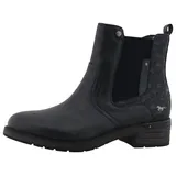 Mustang Winterstiefelette MUSTANG SHOES "Gelja", Damen, Gr. 36, blau (nachtblau), Lederimitat, Schuhe Winterstiefelette, Stiefelette, Winterboots mit Anziehlasche