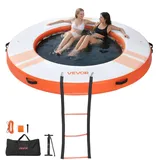 Vevor Aufblasbares Schwimmdock, φ2,44 m, Schwimmplattform mit Rutschfester Oberfläche, Tragetasche & Abnehmbarer Leiter, Schwimmende Insel, Wasserplattform für Pool, Strand & Meer, Orange