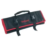 Toolland Werkzeug-Rolltasche, Nylon, 14 Einsteckfächer, 2 Steckverschlüsse, Griff, Schwarz/Rot