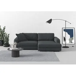 Ecksofa TRENDMANUFAKTUR "Bourbon", grau (anthrazit), B:250cm H:84cm T:176cm, 100% Polyester, Sofas, mit extra hohem Sitzkomfort, auch in Cord erhältlich