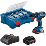 Bosch Professional 18V System Akku Schlagbohrschrauber GSB 18V-28 (inkl. 2.0Ah Akku, 4.0Ah Akku, Ladegerät GAL 18V-20, L-Case Pick&Click mit 100-teiligem Zubehör-Set) - Amazon Exclusive Set Set