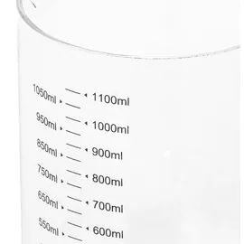 Excellent Houseware Glas Messbecher 1L mit ergonomischem Griff, klarer Graduierung, spülmaschinengeeignet