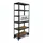 Relaxdays Schwerlastregal auf Rollen, HxBxT: 209 x 90 x 40 cm, 900 kg, 6 Böden, Stahl, Stecksystem, Lagerregal, schwarz