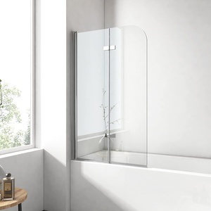 EMKE 100x140cm Badewanne Duschwand Faltwand mit NANO einfach-Reinigung Beschichtung 180° Schwingen Duschtrennwand 6mm Sicherheitsglas