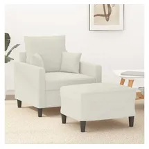 vidaXL Sessel mit Hocker 60 x 60 x 60 cm Creme Samt