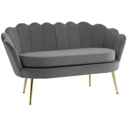 HOMCOM Sofa Samt, Polyester, Stahl