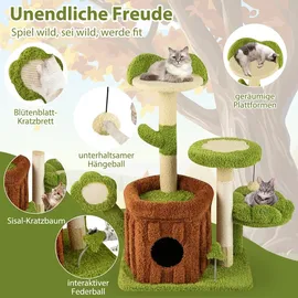 Costway Kratzbaum 55 x 40 x 92 cm Grün/Braun