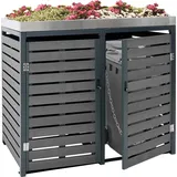 Mendler Mülltonnenverkleidung HWC-K14 124 x 146 x 102 cm grau