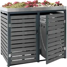 Mendler Mülltonnenverkleidung HWC-K14 124 x 146 x 102 cm grau