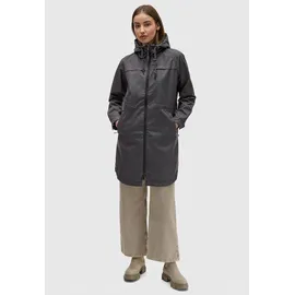 Ragwear Damen, Wasserdichte Übergangsjacke leichte Jacke lang mit Kapuze Belinka Dark Grey Melange24 Gr. S - S