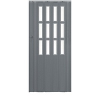 Standom Falttür Schiebetür Tür grau + Fenster Schloss H. 203 cm Türbreite bis 115 cm (1 Karton, 1-St., 1 Set), teils vormontiert grau