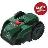 Bosch Power for All 18V Maschinenpaket  (Akku-Rasenmäher ROTAK18V-34, 18V, 2,5 Ah Akku & Ladegerät)