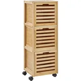 Beliani Shawnee Badezimmerschrank 32 x 90 x 30 cm Braun/Bronze