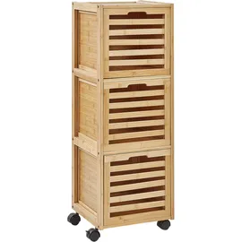 Beliani Shawnee Badezimmerschrank 32 x 90 x 30 cm Braun/Bronze