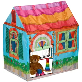 Relaxdays Spielzelt Haus Polyester Kunststoff Mehrfarbig 2 Türen 103 cm x 96 cm x 75 cm 600 g