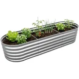 Relaxdays Hochbeet 240 x 60 x 45 cm Silber