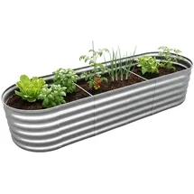 Relaxdays Hochbeet 240 x 60 x 45 cm Silber