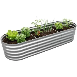 Relaxdays Hochbeet 240 x 60 x 45 cm Silber