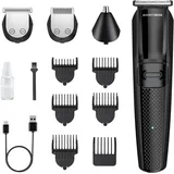 BarberBoss Bartschneider Herren, Haarschneider Herren, All-in-One Herren-Pflegeset, Akku-Haarschneider für Herren-Haarschnitt, Gesichtspflege, Nasenhaarschneider QR-6055