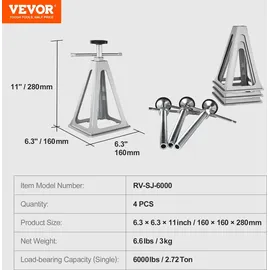 Vevor Wagenheber Aluminium 280–435 mm grau/silber