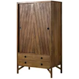 Massivmoebel24 Kleiderschrank Mango 100 x 180 x 60 cm Braun/Schwarz