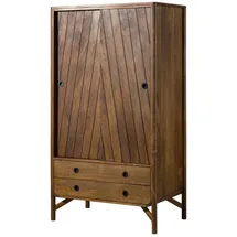 Massivmoebel24 Kleiderschrank Mango 100 x 180 x 60 cm Braun/Schwarz
