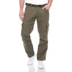 TIMEZONE Herren Cargo Hose BenitoTZ Loose Fit Loose Fit Beige Normaler Bund Reißverschluss L 30