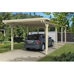 Carport Emsland 354x846cm, unbehandelt, 20mm Dachschalung mit EPDM Folie Holzcarport