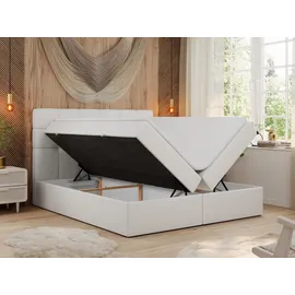 MKS Meble Boxspringbett 200 x 200 cm H3 Weiß