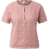 QS Halbarmstrickjacke mit Ajourmuster Pink M