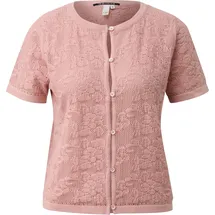 QS Halbarmstrickjacke mit Ajourmuster Pink M