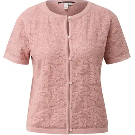 QS Halbarmstrickjacke mit Ajourmuster Pink M