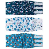 CuteBone Männlich Waschbare Hundewindeln Bauchbänder,3 Stück Wiederverwendbare hund bauchband für Rüden Hochsaugfähige Hundewickel mit Flexiblem Klettverschluss