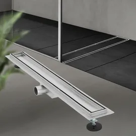 luxebath Duschrinne 80 cm 2in1 befliesbar Edelstahl Silber