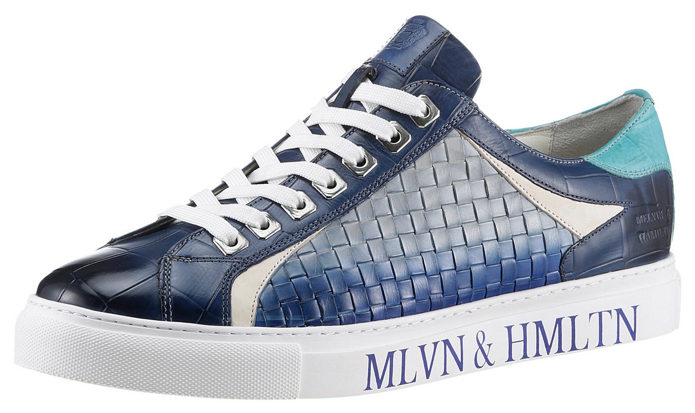 Melvin & Hamilton Harvey 9 Sneaker aus vegetabil gegerbtem Leder, Freizeitschuh, Halbschuh, Schnürschuh blau|weiß 42