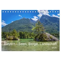 Calvendo Bayern - Seen, Berge, Landschaft (Tischkalender 2026 DIN