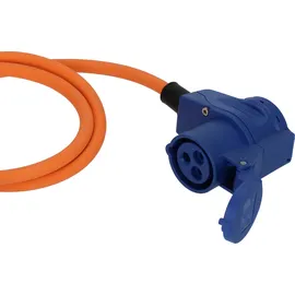 Brennenstuhl Camping CEE-Verlängerungskabel mit CEE-Stecker und Winkelkupplung inkl. Schutzkontakt-Kombisteckdose mit LED Spannungsanzeige (10m, orange